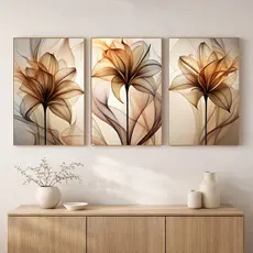 Quadro Decorativo Floral Contemporâneo Com Moldura Decoração Sala Quarto