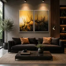 Quadro Duo Dente de Leão 2 Telas 60x90cm Decorativo Sala Quarto Escritório