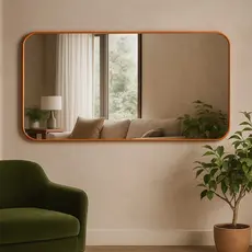 Espelho Orgânico Retangular 53x110cm Grande Moderno Decorativo Para Parede Sala Quarto Banheiro