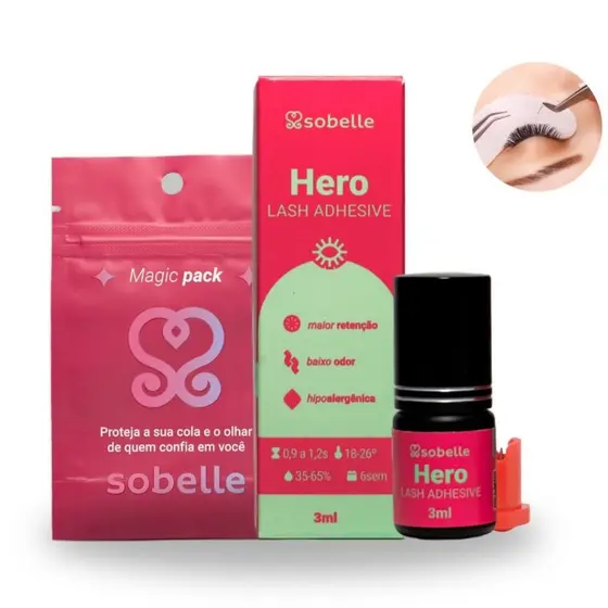Cola Adesivo Para Extensão de Cílios Sobelle Hero 3ml