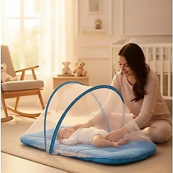 Berço Ninho Portátil Bebê Com Mosquiteiro Dobrável .