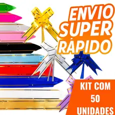 Kit 50 ou 100 Laços Mágicos Presente Filete Dourado P/M/G Diversas Cores