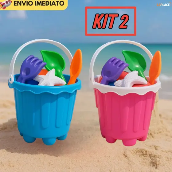 Baldinho de Praia Kit Balde Praia Castelinho Areia Infantil Completo Brinquedo Crianca