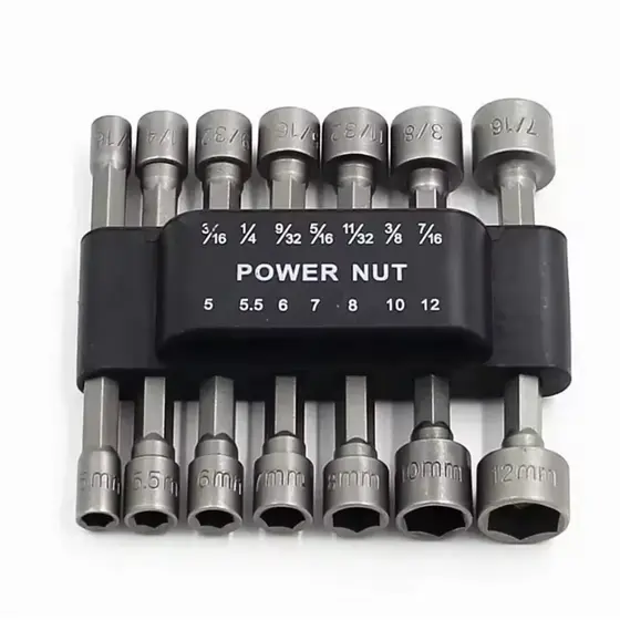 Kit Bits Soquete Canhão Sextavado Parafusadeira 5 A 13mm