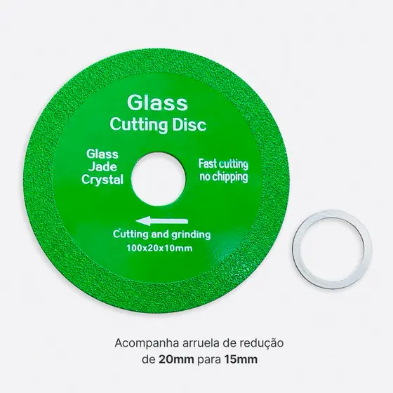 Disco de Corte Diamantado Vidro Porcelanato 100mmx20mm Fino