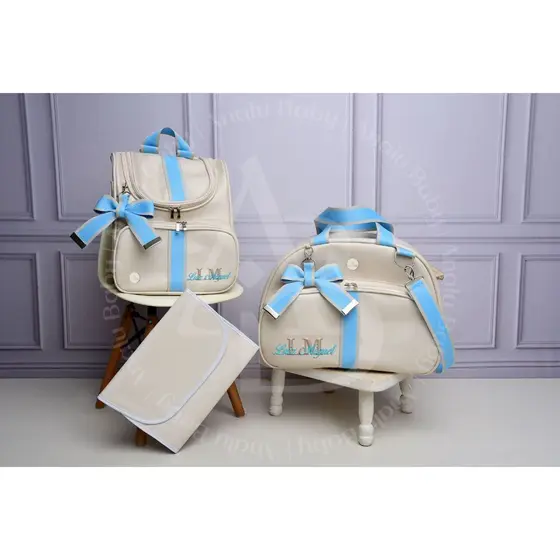 kit maternidade PERSONALIZADO  3 peças bordado  COM NOME / térmica e impermeável l mochila 3D