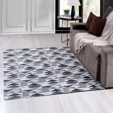 Tapete Para Sala Geométrico Moderno Antiderrapante Emborrachado Decorativo 1x1,40 e 2x1,40
