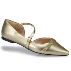 Sapato Feminino Sapatilha Slingback Bico Fino Fivelas Mule Social Moda 6772