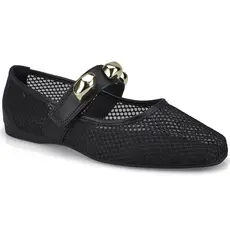 Sapatilha Feminina Tela Vazada Com Apliques Dourados Moda Confortavel 5701