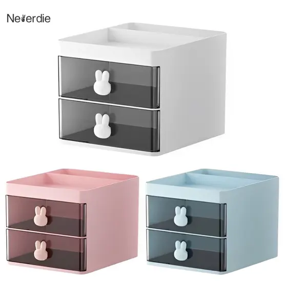 Organizador Mesa Coelho Porta Treco Caneta Gaveta/Maquiagem Escritório Multiuso