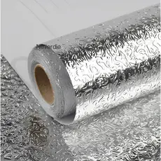 Papel De Parede Alumínio Adesivo Impermeável Protetor Fogão 2M/5M Fosco