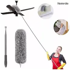 2.8m Espanador de Pó Para Limpeza em Microfibra Com Cabo Extensor e Retrátil Lavável Escova De Limpeza De Poeira