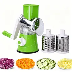 Ralador de Queijo Fatiador Legumes Cortador Vegetais Manual 3em1 Multiuso Cozinha Giratorio Manivela -U11