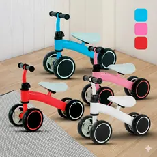 Bicicleta De Equilíbrio Bebê 4 Rodas sem Pedais Andador Brinquedo Para Crianças Coloridas -P14