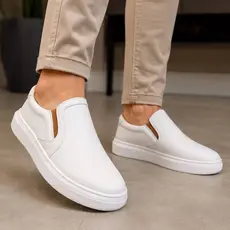 Tênis slip on boss branco ,preto, caputino , calce facil masculino enfermagem ,dia dia ,casual ,esporte fino.