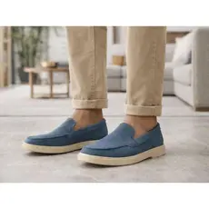 Sapato masculino loafer camurça esporte fino slip-on social