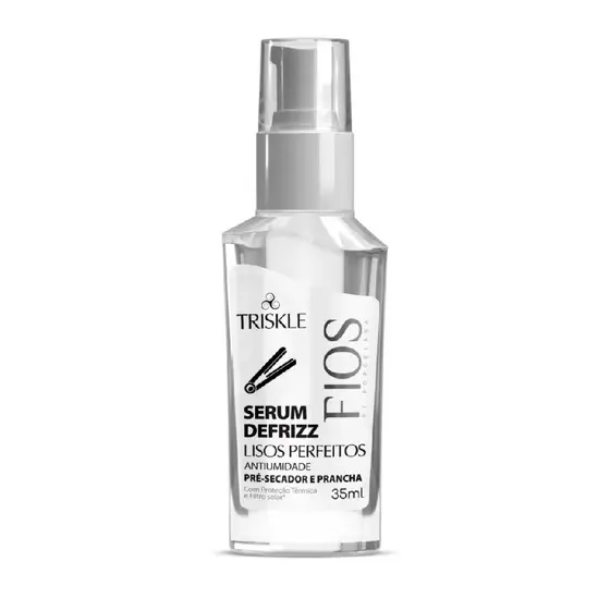 Triskle Fios Porcelana Sérum Defrizz Lisos Perfeitos Proteção Térmica Antiumidade Maciez Brilho 35ml