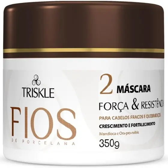 Triskle Fios Porcelana Máscara Tratamento Creme Força Resistência Fortalecimento Antiquebra 300g