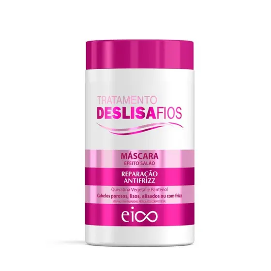 Eico Máscara Deslisa Fios Hidratação Reparação Antifrizz Reduz Volume Alinhamento Capilar Sem Sal 1kg