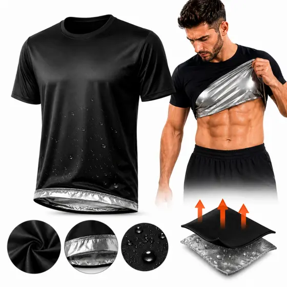 Camiseta Térmica Sauna com Mangas Queima Gordura Perca de Peso