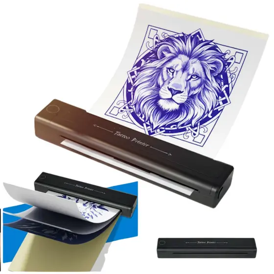 Impressora de Tatuagem Térmica Decalque Portátil Ios Android Bluetooth Windows A4 sem Tinta