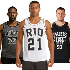 KIT 3 Regatas Esportivas Basquete Estampas Variadas Academia Treino Corrida Verão Unissex