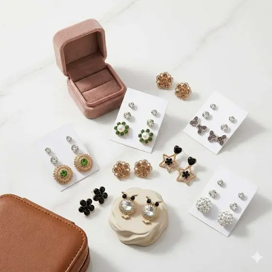 Kit 30 Pares de Brincos / 10 Cartelinhas com 3 Pares