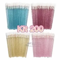 Kit 200 - Pincel Aplicador Descartável Gloss e Batom Maquiagem