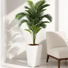 Palmeira Artificial Grande 1,15m com Vaso Decorativo – Planta Artificial Realista para Sala e  Escritório