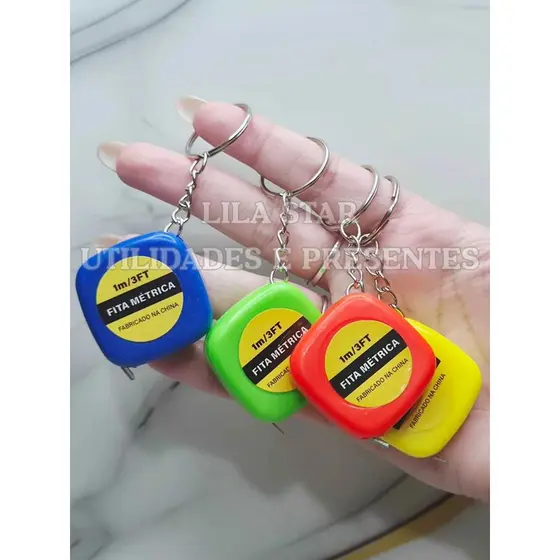 Mini Fita Métrica Retrátil Trena 1M Chaveiro Portátil