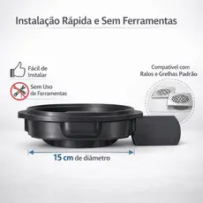 Adaptador Bloqueador Anti Odor Tira Mau Cheiro Ralos E Porta Grelhas 15cm Mbox Anti Insetos e Cabelos