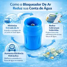 Válvula Bloqueadora De Ar 3/4 Redutora De Conta De Água Hidrômetro Reduz Economia