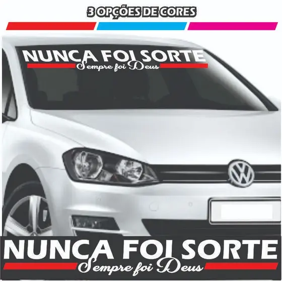 Adesivo para Carro Nunca Foi Sorte Sempre Foi Deus  Adesivo Automotivo Adesivos a Prova de Água