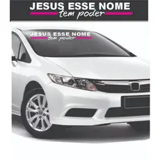 Adesivo para Carro Parabrisa Com Recorte Eletrônico *Jesus Esse Nome tem Poder*