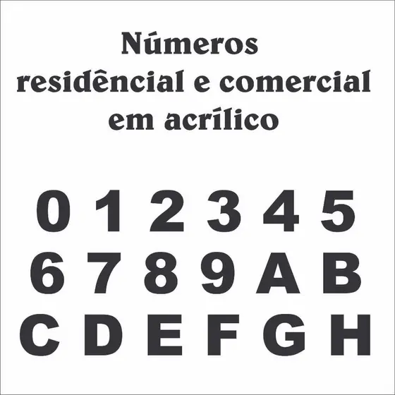 Números redisenciais e comerciais em acrílico 2mm