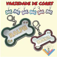 Plaquinha de Identificação Pet - Placa de Cachorro com Nome
