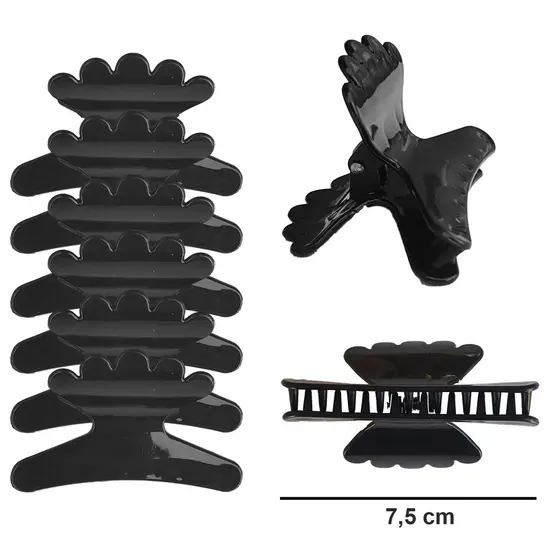 Kit 6 Piranhas Salão Para Cabelo Preto Transparente Colorido
