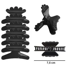 Kit 6 Piranhas Salão Para Cabelo Preto Transparente Colorido