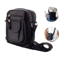 Bolsa Shoulder Bag Lateral Bolsa Transversal Pochete com ziper Unissex Alça regulável