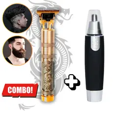 Kit Com Barbeador Profissional Com Aparador de Nariz Bivolt Cortar Cabelo Dragão