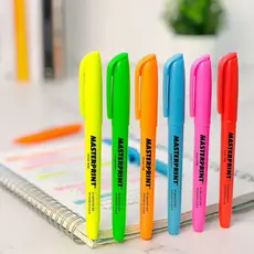 Marca Texto  Neon/pastel/Gliter/ Masterprint | Slim/ 1 ou 3 Unidades | Cores Sortidas | Caneta Estudo Escritório.