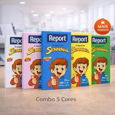 Combo Papel Sulfite Colorido Senninha | 5 Pacotes de 100 Folhas | Oferta Volta às aulas.