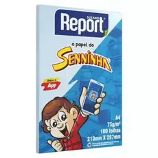 Papel Sulfite A4 Azul Seninha Escolar 100 Folhas 75g Report-Azul/Escolar