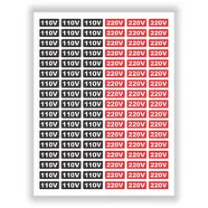 Etiqueta Voltagem Identificação Tomada 220v 110v - 100 Un - PRODUTO ENCAMINHADO BEM EMBALADO PARA O CLIENTE