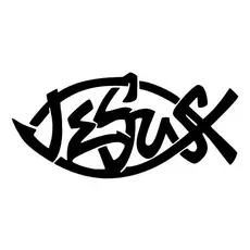 Adesivo Jesus Cristo Peixe Cristão Estilizado