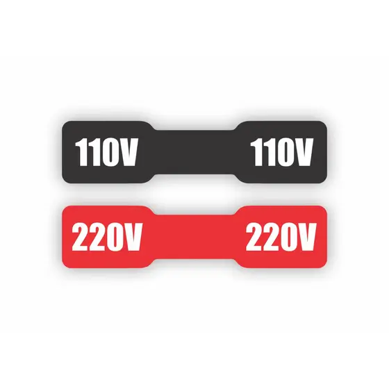 Adesivo Etiqueta Voltagem Cabo Preto Vermelho 220v 110v 80 Unidades (40un 220V + 40un 110V)