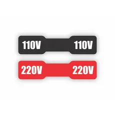 Adesivo Etiqueta Voltagem Cabo Preto Vermelho 220v 110v 80 Unidades (40un 220V + 40un 110V)