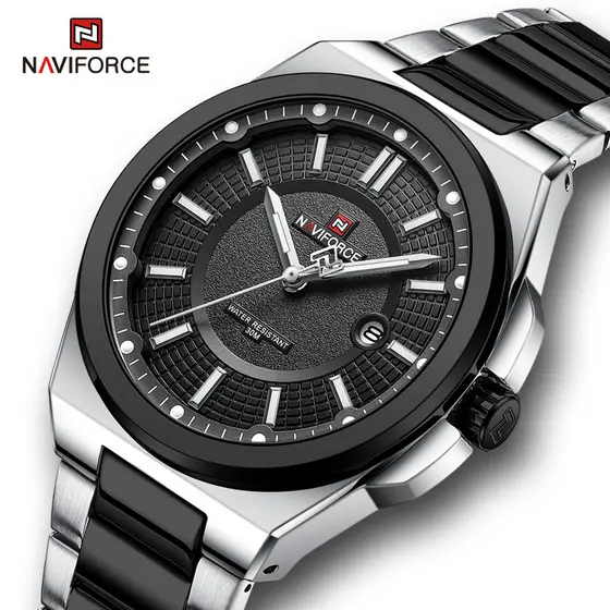NAVIFORCE 9212 Watch Fashion Business Black Casual Data Militar Movimento Seiko Men Watch