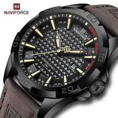 NAVIFORCE 8023 Relógio De Pulso Casual Esportivo Masculino Militar De Quartzo Analógico Com Data De Couro Pulseira