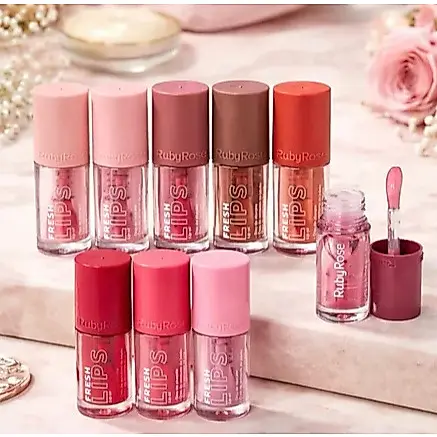 Lip Oil Fresh Lips Ruby Rose Hidratante Labial Gloss Óleo De Jojoba Abacate E Uva
